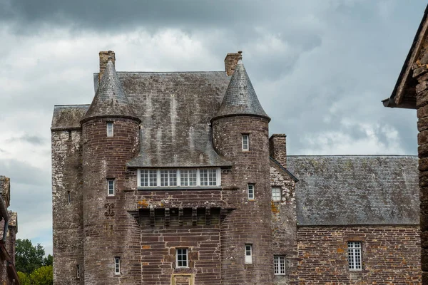 Zámek Trecesson Středověký Francouzský Hrad Nachází Obci Campnac Blízkosti Lesa — Stock fotografie