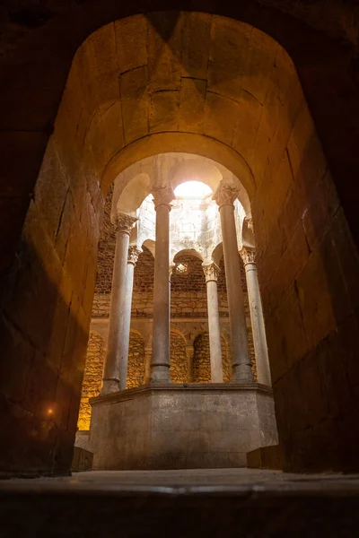 Girona Ciudad Medieval Banys Árabes Baños Árabes Desde Interior Sin — Foto de Stock