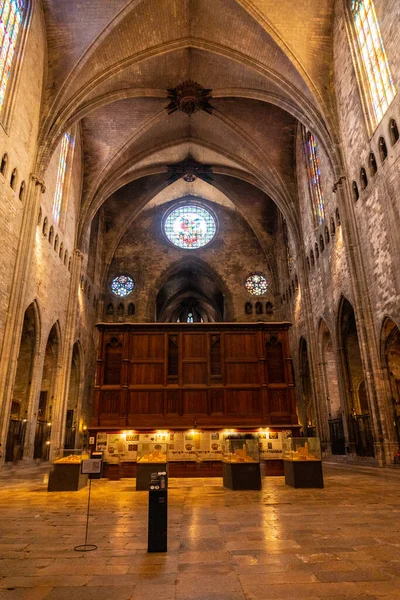 Girona Città Medievale Interno Della Cattedrale Costa Brava Della Catalogna — Foto Stock