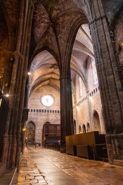 Girona Città Medievale Interno Della Cattedrale Senza Persone Costa Brava — Foto Stock