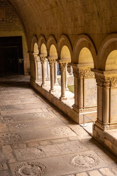 Girona Ciudad Medieval Corredor Columnas Patio Catedral Costa Brava Cataluña — Foto de Stock