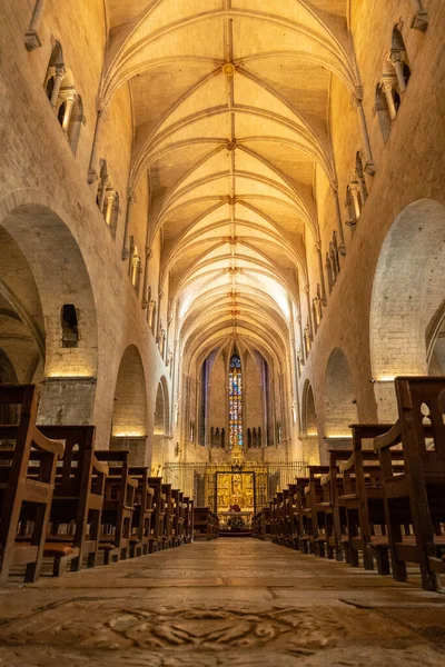 Girona Città Medievale Interno Della Basilica San Felix Costa Brava — Foto Stock