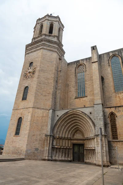 Girona Città Medievale Lato Della Cattedrale Costa Brava Della Catalogna — Foto Stock