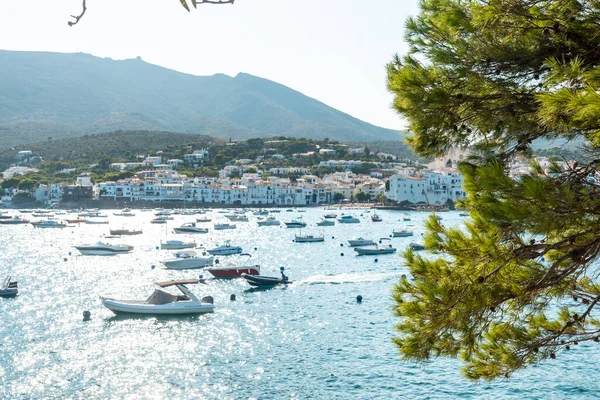 Bateaux Sur Plage Côte Cadaques Ville Sur Costa Brava Catalogne — Photo