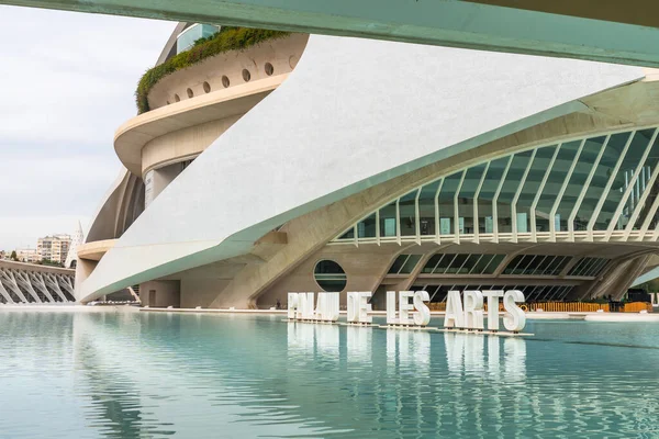 Palau de les arts reina sofia, Santiago Calatrava 'nın ikonik mimari simgesi, kavisli çizgileri ve cam cepheleriyle gelecekteki duruşu, etrafındaki suya zarafetle yansıyor.
