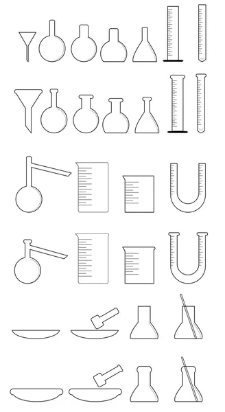 Utensilios químicos blanco — Vector de stock