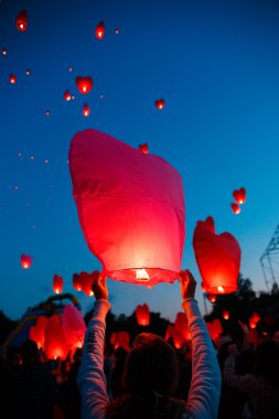 Flying lantern clipart