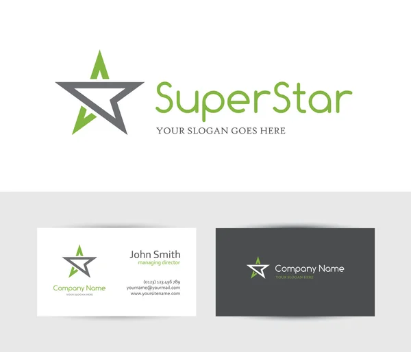 Zöld csillag logó — Stock Vector