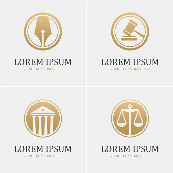 Cztery okrągłe logo prawo — Wektor stockowy