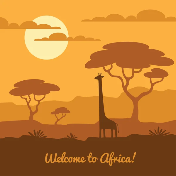 African landscape illustration — Stock Vector