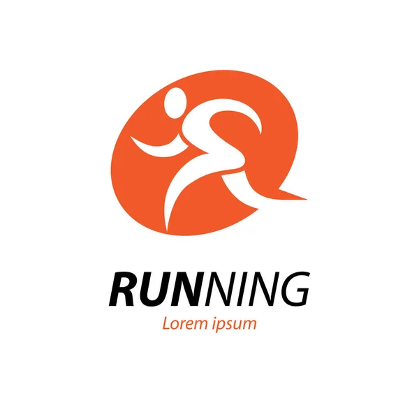 Running Man Logo Abstract Runner Silhouette Athlete Icon — Stock Vector