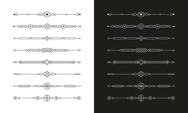 Set Dari Pembagi Halaman Geometris Batas Elemen Desain Retro Dalam - Stok Vektor