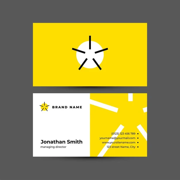 Logotipo Minimalista Estrella Abstracta Con Plantilla Tarjeta Visita Diseño Vectores — Vector de stock