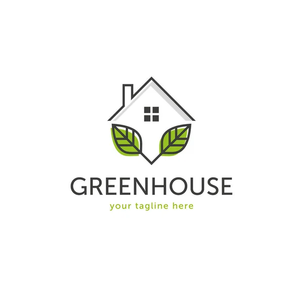 Eco Friendly Home Icon Green Living House Vector 템플릿 — 스톡 벡터