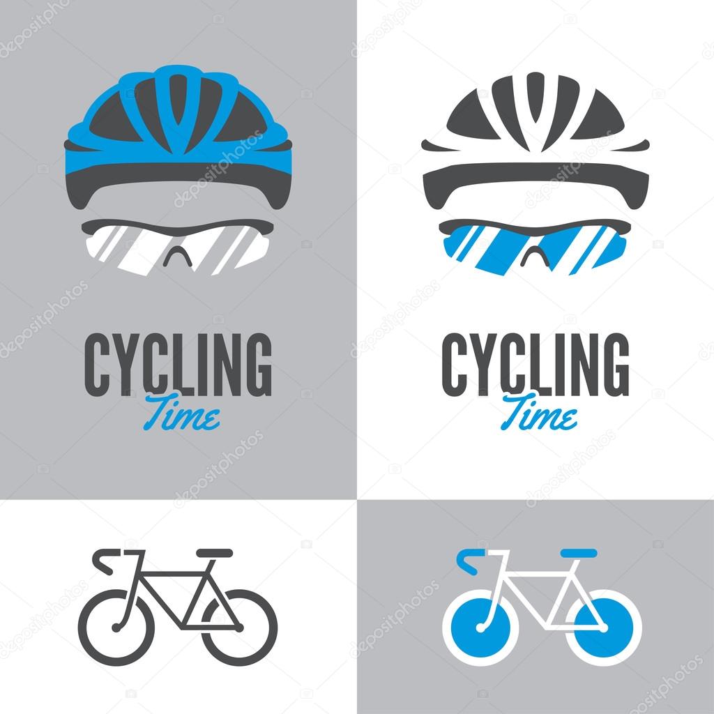 Bicycle, cycling helmet and glasses