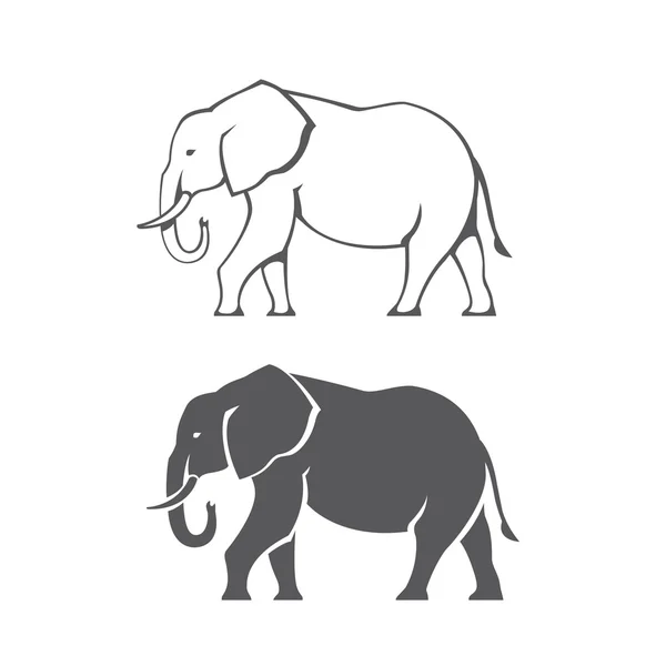 Silueta de elefante — Archivo Imágenes Vectoriales