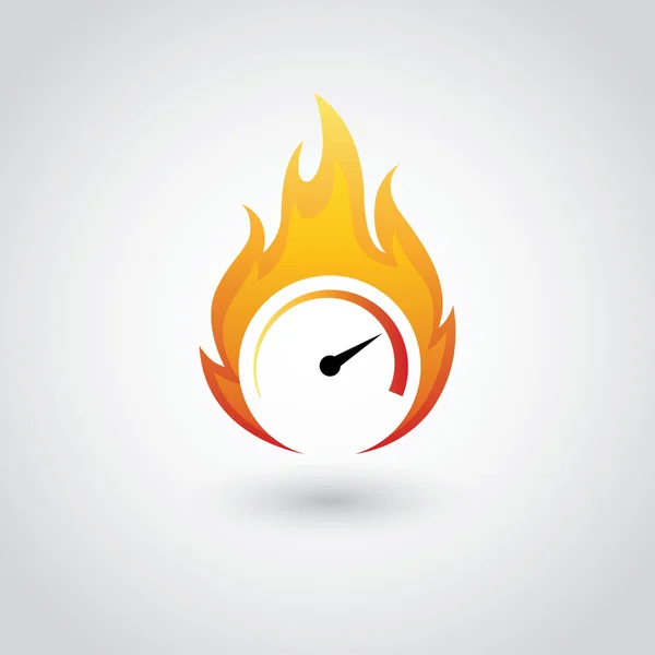 Speedometer on fire — Stock Vector