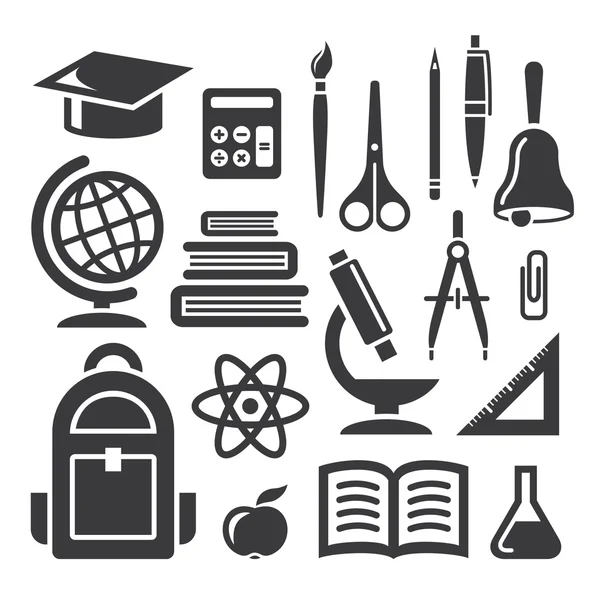 Onderwijs en wetenschap symbolen — Stockvector