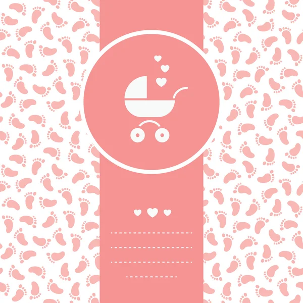 Baby shower girl card — Stock Vector