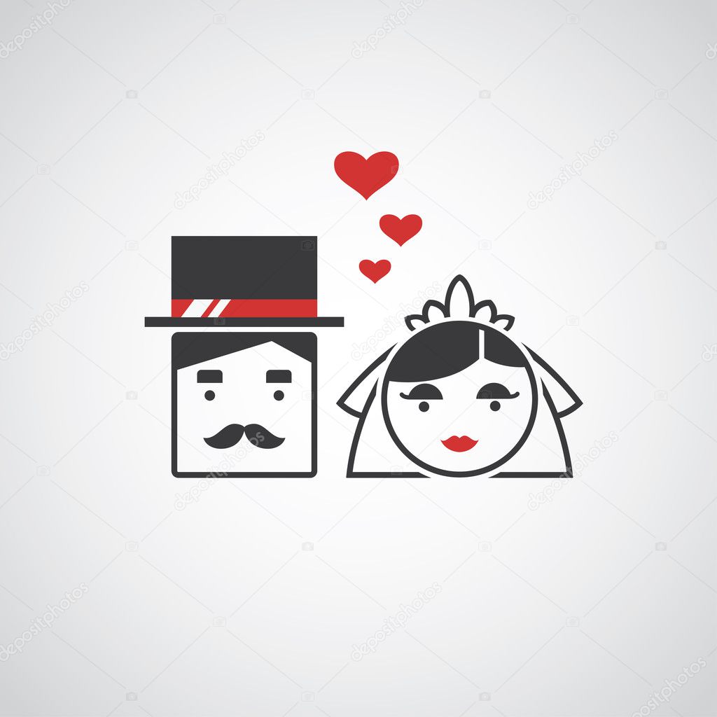 Bride and groom icons