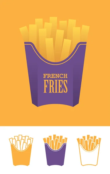 Quatre icônes frites — Image vectorielle