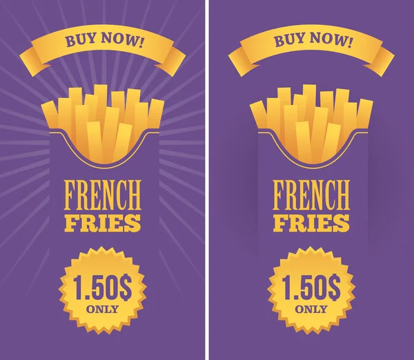 Bannières de frites — Image vectorielle