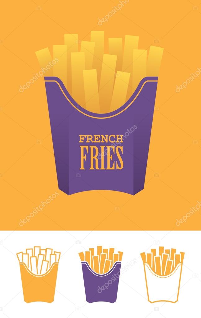 Four french fries icons