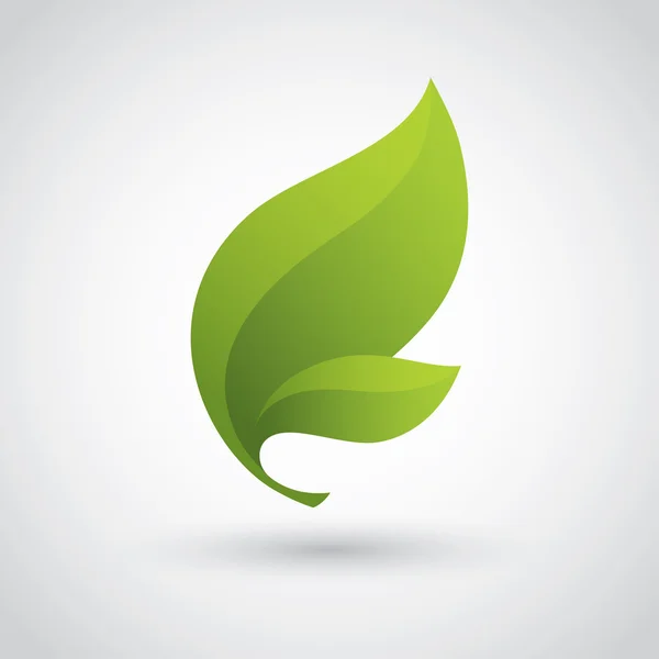 Icono de hoja verde — Vector de stock