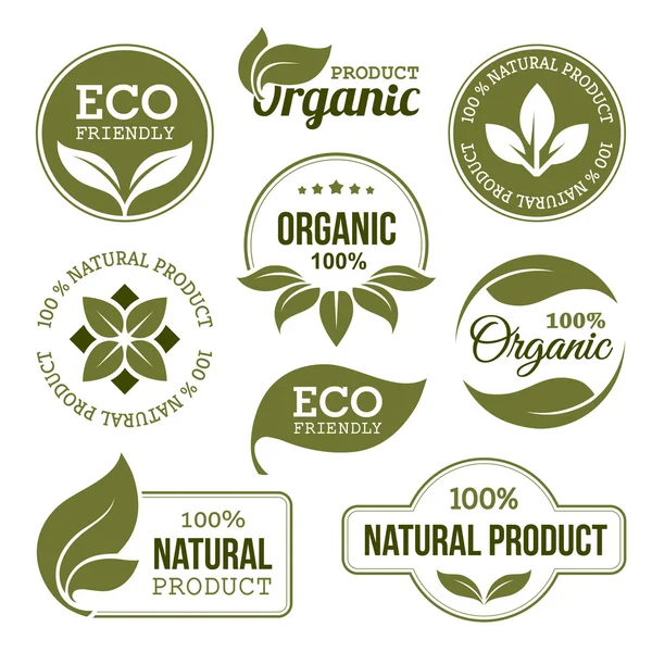 Étiquettes de produits biologiques verts Vecteur En Vente