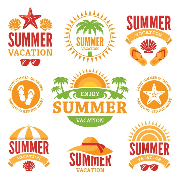 Etiquetas vacaciones de verano — Vector de stock