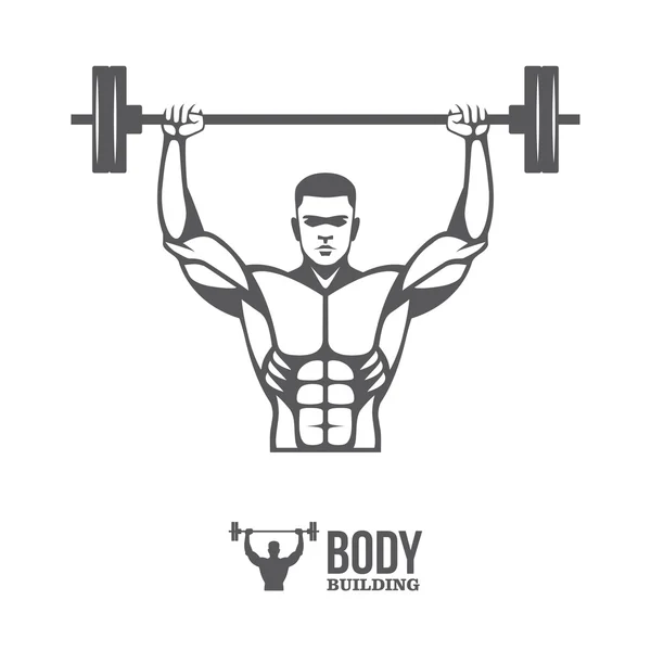 Bodybuilder lifting barbell — Stock Vector