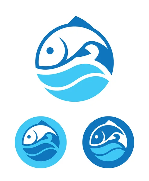 Round Fish Icon — Stock Vector