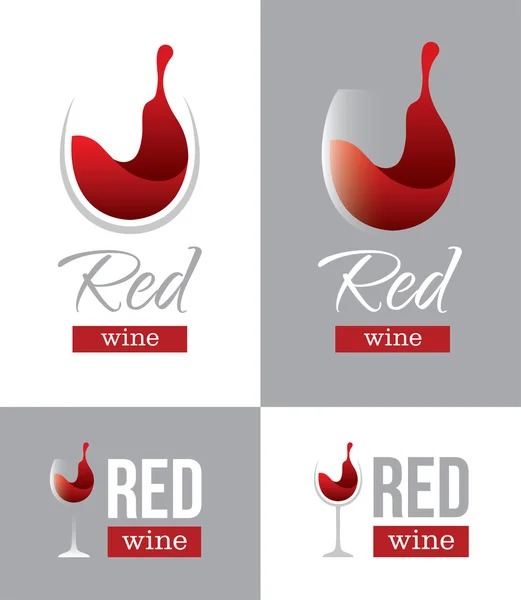Rött vin logo — Stock vektor