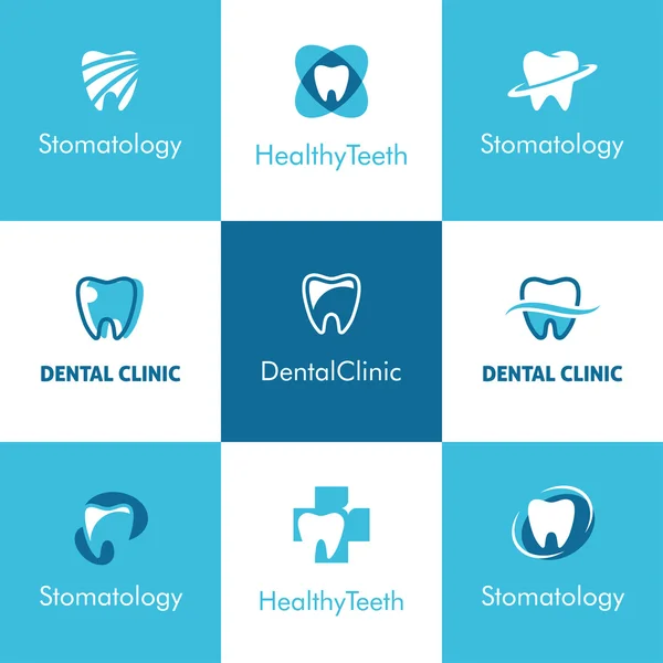 Dental Clinic Dentes Logo — Vetor de Stock