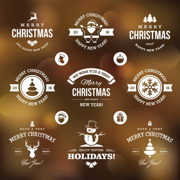 Etiquettes de Noël blanches — Image vectorielle