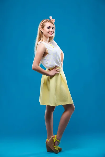 Girl in the studio, pin-up, flirting, showing different emotions — Stock Photo, Image