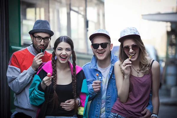 Youth party. stylish people. bright . fun in the company. — Stock Photo, Image
