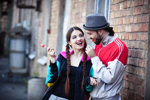 Youth party. stylish people. bright . fun in the company. — Stock Photo, Image