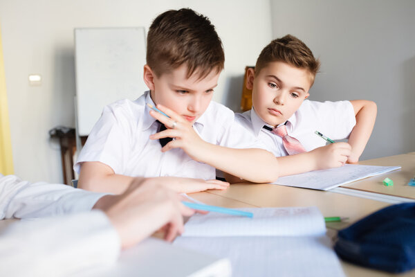 School. children learn in school. training students