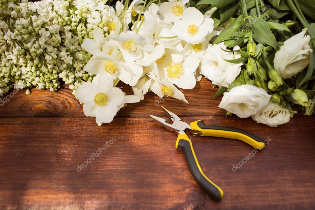Gardening Tools Plants And Soil On Vintage Wooden Table Spring In Gardening Tools Plants And Soil On Vintage Wooden Table Spring In The Garden Concept