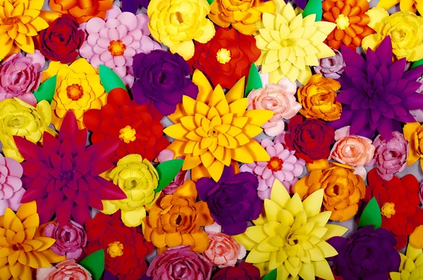 Origami. Fondo colorato, fiori di carta — Foto Stock