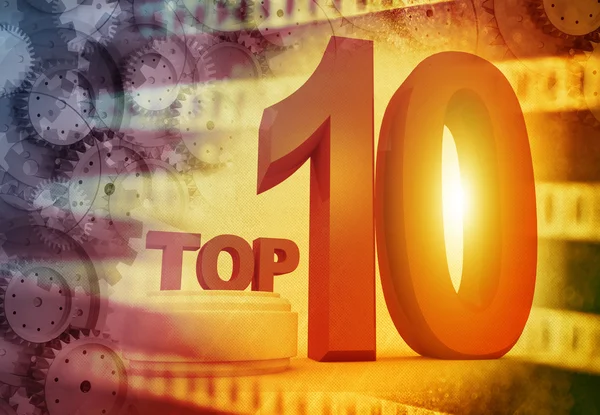 Top ten , media background — Stock Photo, Image