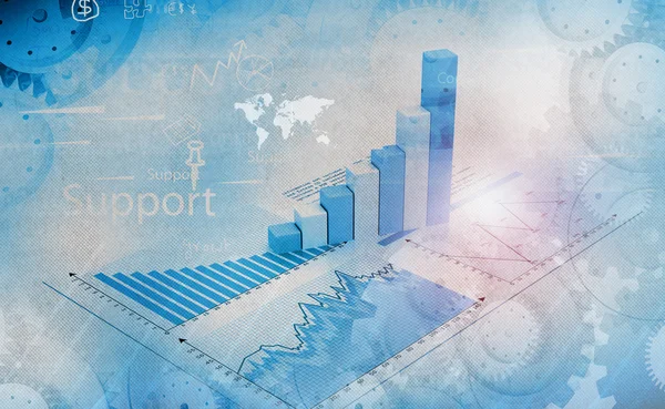 Finansiella diagram och diagram — Stockfoto