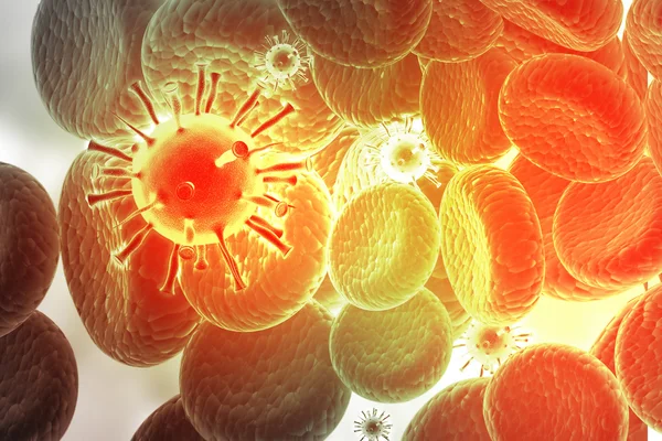 Virus infekterar celler — Stockfoto