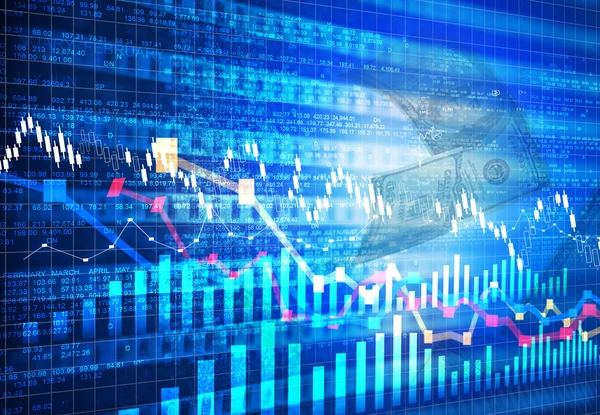 Diagram över aktiemarknaden — Stockfoto