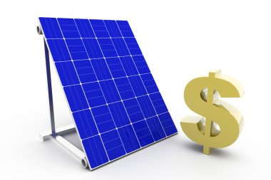 dolar işareti olan güneş paneli