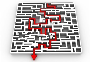 Business arrow solved the maze clipart