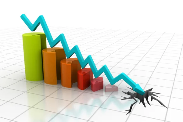 Graph showing business decline — Stock Photo, Image