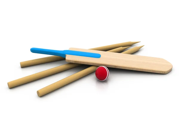 Set equipment for cricket — Stock Photo, Image