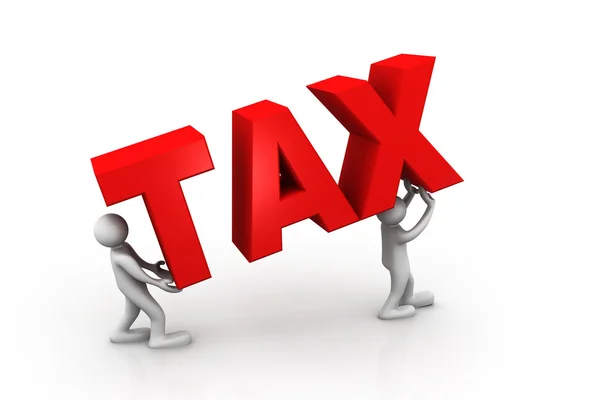 3d people and word "tax". — Stock Photo, Image